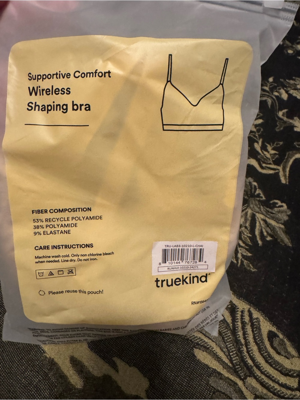 Truekind Women Supportive Comfort Shaping Wireless Bra — Nude - Large - New - Picture 5 of 5